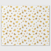Papier Cadeau Cadeau Festive Gold Confetti Hearts (Plat)