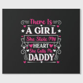 Papier Cadeau Cadeau fête des pères | Une Fille M'Appelle Papa (Plat)