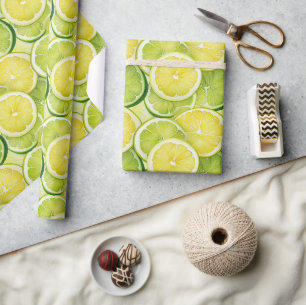 Papier Cadeau Cadeau Glossy Citron Vert Juicy