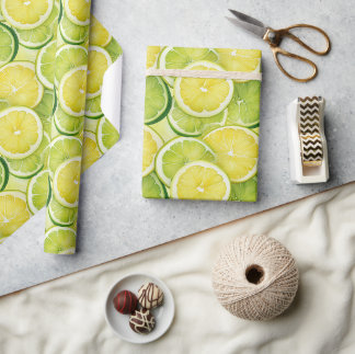 Papier Cadeau Cadeau Glossy Citron Vert Juicy
