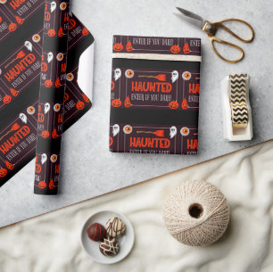 Papier Cadeau Cadeau Halloween Hanté tendance