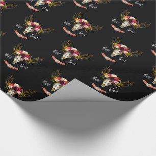 Papier Cadeau Cadeau hippie Taureau de fleur de Bohème florale