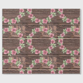 Papier Cadeau cadeau mariage à fleurs en bois rustique (Plat)