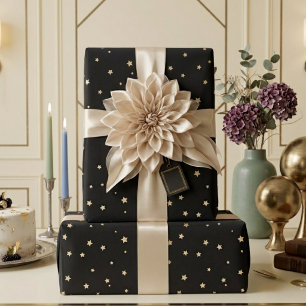 Papier Cadeau Cadeau minimaliste étoilé nuit étoilée Black Ivory
