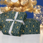 Papier Cadeau Cadeau moderne Gold Deer & Heart Wreath Christmas<br><div class="desc">Enveloppez votre cadeau spécial avec ce papier d'emballage chic motif cerf. Ce design présente un graphisme de cerfs à texture dorée avec une couronne de coeur sur une couleur arrière - plan vert foncé. Carte de Noël et cadeaux correspondants sont disponibles dans ma boutique BaraBomDesign.</div>