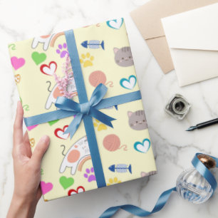 Papier Cadeau Cadeau motif chatons dessin animé mignon