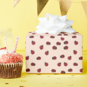 Papier Cadeau Cadeau motif coccinelle rose