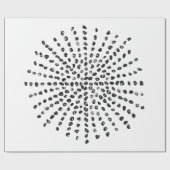 Papier Cadeau Cadeau Motif de Black and White Large Dot Burst (Plat)
