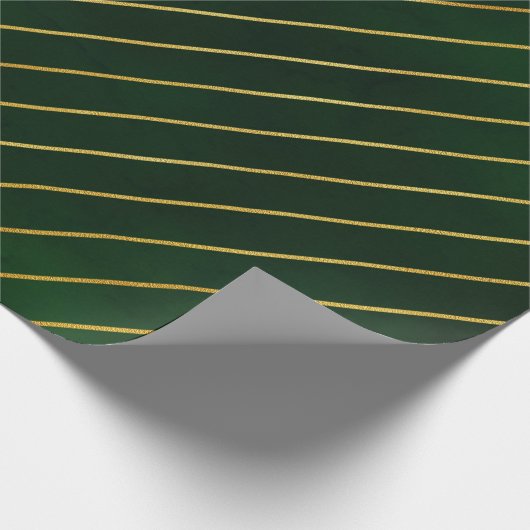Papier Cadeau Cadeau Motif de Noël Gold Vert Diagonal (Coin)