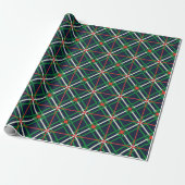 Papier Cadeau Cadeau Motif de Noël Tartan Vert (Déroulé)