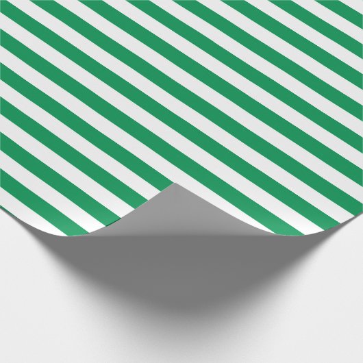 Papier Cadeau Cadeau Motif Green and White Stripes (Coin)