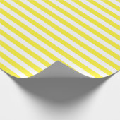 Papier Cadeau Cadeau Motif Lemon Yellow and White Stripes (Coin)