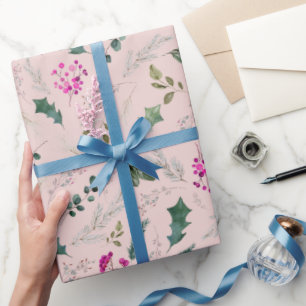 Papier Cadeau Cadeau Motif rose pâle