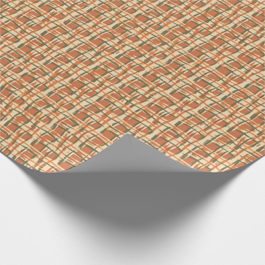 Papier Cadeau Cadeau Motif Rustique Retro Plaid Tartan (Coin)