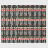 PAPIER CADEAU CADEAU NUTCRACKER NOIR ET GRIS (Plat)