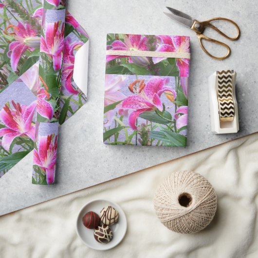 Papier Cadeau Cadeau ou papier Motif à fleurs personnalisé (Artisanat)