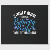 Papier Cadeau Cadeau Papillon | Une Mère Célibataire Est Comme U (Plat)