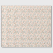 Papier Cadeau Cadeau Peach Cute Floral Pastels (Plat)
