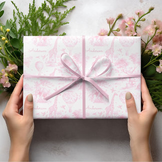 Papier Cadeau Cadeau personnalisé de fête prénatale bébé safari