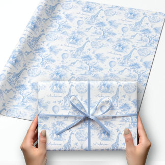 Papier Cadeau Cadeau personnalisé de shower de bébé Safari Toile