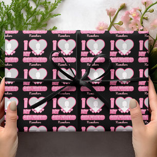 Papier Cadeau Cadeau personnalisé Je t'aime ma copine – Ajoutez