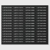 Papier Cadeau Cadeau personnalisé noir et blanc avec nom (Plat)