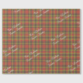 Papier Cadeau Cadeau personnalisé Red Plaid Kids Holiday Père No (Plat)