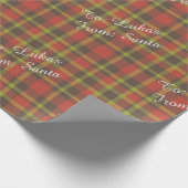 Papier Cadeau Cadeau personnalisé Red Plaid Kids Holiday Père No (Coin)