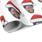 Papier Cadeau Cadeau personnalisé visage de Noël envelopper phot (Coin rond)