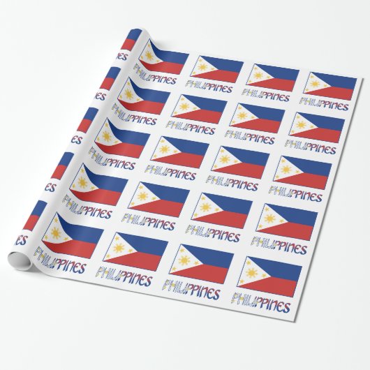 Papier Cadeau Cadeau Philippines et drapeau philippin (Déroulé)