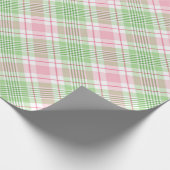 Papier Cadeau Cadeau Pink Vert Plaid Printemps Été (Coin)