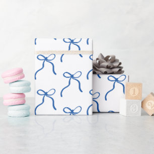 Papier Cadeau Cadeau pour bébé garçon au ruban bleu aquarelle