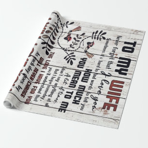 Papier Cadeau Cadeau Pour Femme À ma femme belle lettre