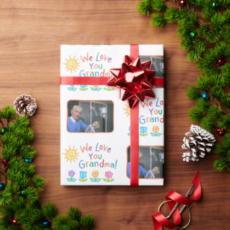 Papier Cadeau Cadeau pour grand-mère 'Nous vous aimons' en papie