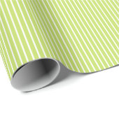 Papier Cadeau Cadeau rayures vertes et blanches mignon prep (Coin rond)