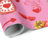 Papier Cadeau Cadeau romantique Heureuse Sainte-Valentin pour de (Coin rond)