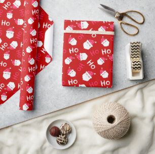 Papier Cadeau cadeau rouge de Noël de père Noël mignon