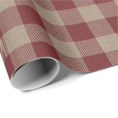 Papier Cadeau Cadeau Russe Vintage Red Buffalo Check (Coin rond)