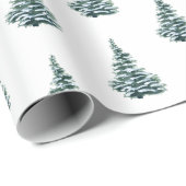 Papier Cadeau Cadeau Rustique Arbre de Noël (Coin rond)