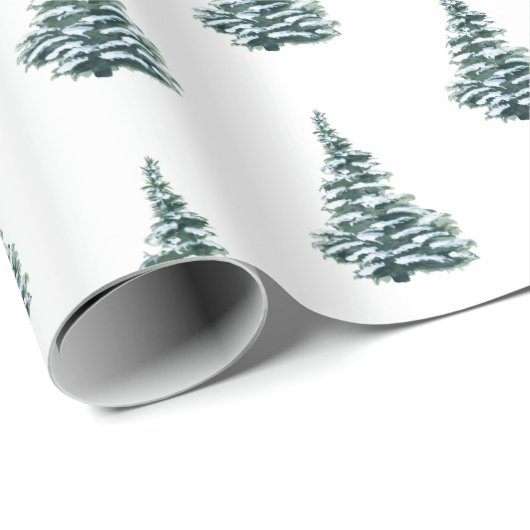 Papier Cadeau Cadeau Rustique Arbre de Noël (Coin rond)