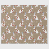 Papier Cadeau Cadeau rustique Kraft donnant lapin lapin lapin li (Plat)