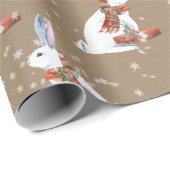 Papier Cadeau Cadeau rustique Kraft donnant lapin lapin lapin li (Coin rond)