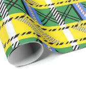 Papier Cadeau Cadeau Rustique Retro Peint Plaid Motif (Coin rond)