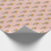 Papier Cadeau Cadeau simple Rose doré Ditsy Floral Pink (Coin)
