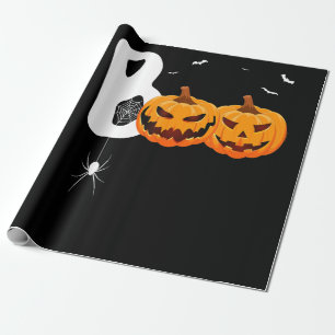 Papier Cadeau Cadeau Spider Araignée Citrouille d'Halloween