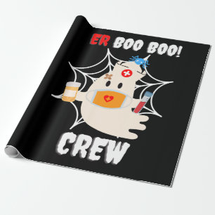 Papier Cadeau Cadeau Spider Boo Crew Nurse Halloween mignonne