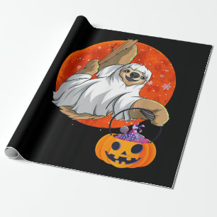 Papier Cadeau Cadeau Spider Boo Halloween avec Citrouille