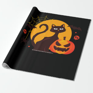 Papier Cadeau Cadeau Spider Halloween Black Cat Spider Citroui