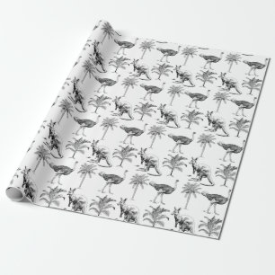 Papier Cadeau Cadeau Toile Australienne Kangourou Ému Palmier