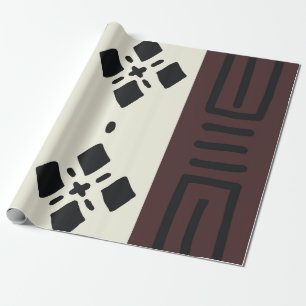 Papier Cadeau Cadeau tribal tribal en tissu de boue africaine gé